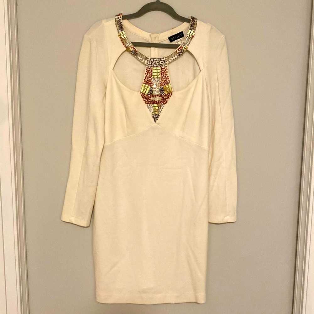 Venus beaded collared dress